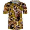 Men's T Shirts 2023 Anime Honey Print T-Shirt streetwear antloy bee tops fashion harajuku seleved