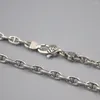 Chains Real 925 Sterling Silver 3.5mm Anchor Link Chain Men's Necklace 25.6inch