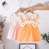 Fille Robes Né Bébé Filles Robe D'été À Manches Courtes Coton Fleur Vêtements Mode 0-3T