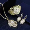 Hochzeit Schmuck Sets Sunspicems Afrika Gold Farbe für Frauen Algerien Armreif Ohrring Halskette Kristall Traditionelle Accessoires Geschenk 230804