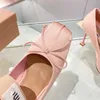 Miu Designer klassische Ballettschuhe, modische Damenschuhe, Barbie-Schuhe, rosa Schuhe mit hohen Absätzen, saisonale Sandalen, Größe EUR 35–39