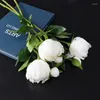 Dekorativa blommor 5st konstgjorda 2 huvuden Peony Silk Flower For Home Living Room Decoration Fake Peonies Party Wedding Decor Brial Bouquet