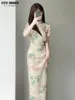 Ethnic Clothing Qipao Women's 2023 Summer Cheongsams Long Style Girls' Improved Chinese Edition High End Young Dress For Daily Wear