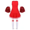 Meisjes Jurken Kid Meisjes Cheerleading Kostuums Uniform Mouwloos Letter Print Dans Cosplay Rollenspel Jurk met Sokken voor Stage Performance 230803