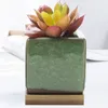 Vazolar kare buz çatlak köfte renkli seramik kombinasyonu flowerpot mini masaüstü ekici renkli ev mobilyaları