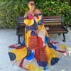 エスニック服5xlファッションアフリカの服女性長袖ストラップレスドレス夏の印刷マキシスカート博士