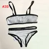 Women Beach Bra Briefs Contrast Color Swimwear Sexy Split Bikinis Set Summer Holiday Pool Party Bathing Suit