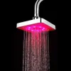 バスルームシャワーヘッドLEDシャワーヘッドバッテリーの色温度センサースクエア固定シャワーヘッド降雨トップスプレーカラー徐々に変化するR230804
