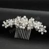 ملحقات زفاف شعر لؤلؤة للنساء للخرز Crystal Hairpin Side Tiaras Fashion Bride Hair Jewelry Crowns Handmade Crowns