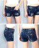 Short femme 2023 mode 1 boutons rétro élastique taille haute Feminino Denim pour femmes ample grande taille bleu jean court