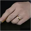 Ringe Klassisch 1 stücke Gold Farbe Allianz Paare Wolfram Band Engagement Für Männer Frauen 3,55mm Breite Comfort Fit 412 Drop Lieferung Jewe Dhouy