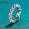 Обручальные кольца Cosya 3 5 мм полный ряд для женщин 925 Серебряное серебряное кольцо с бриллиантовым кольцом помолвка из мелкие украшения 230804