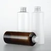 Butelki do przechowywania 20pcs 250 ml pusta biała przezroczysta brązowa butelka szamponu z aluminiową śrubą czapkę pojemność 250 cm3 balsam