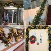 Decorative Flowers 2.7M Christmas Wreath Without LED Light Xmas Decorations Home Garden Office Porch Front Door Hanging Garland Year Decor