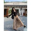 Kvinnors byxor högklassig känsla kinesisk stil bandblus bläck med hög midja kjol sommar 2023 mode kostym
