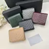 Designerkortshållare Kvinna Mens Wallets Lady Coin Purses Zipper Pouch äkta Cowhide Läder Mini Clutch Bags Kort plånbok