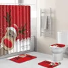 Tapijten 3D Creatieve Kerst Gedrukt Douchegordijn Toilet Tapijt Feestelijke Decoratie Badkamer Sets Batnroom Drop POD