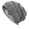 FF1548 Slouch Winter Knit varm hatt tjock virkningskallkapslock fleece fodrad vinter slouchy beanie hattar för män kvinnor