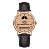 Wristwatches Fashion Women's Leisure Quartz Wrist Watch Mustache Casual Leather Waterproof Ladies Girls Wristwatch