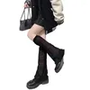 Meias femininas kawaii góticas na altura do joelho com punhos de renda e tornozelo franzido Harajuku Lolita para moda Y2K
