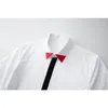 Nuovo arrivo di alta qualità manica corta colletto rosso brillante cuciture a contrasto camicia da uomo moda atmosfera taglia M LXL 2XL 3XL 4XL