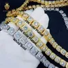 Blingdiam Jewelry Hip Hop 10 мм AAAAA+ Circon Cluster Cluster Design Design Кубинское цепное ожерелье CZ 18K Золотая кубинская цепь связи