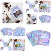 Packing Bags Wholesale Resealable Mylar Holographic Color Mtiple Size Smell Proof Clear Zip Food Candy Storage Drop Delivery Office Sc Dhcva