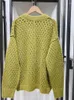 Kvinnors tröjor 2023 Autumn Winter Round Neck Avocado Green Hollow Women Loose Knitted Pullover Tröja Top