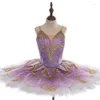 Trajes de palco românticos de alta qualidade profissional tamanho personalizado clássicos adultos meninas lilás pássaro balé tutu trajes