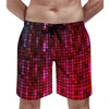 Shorts Masculino Red Disco Ball Gym Pink Sequin Print Engraçado Praia Short Shorts Masculino Gráfico Correndo Confortável Trunks Ideia de Presente