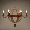 Chandeliers Ceiling Chandelier American Country Rural Wooden Living Room Bedroom Loft Lustres Vintage Home Decor Lights Fixture