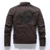 Hommes Vestes Hommes Manteau Court Automne Hiver Hommes Veste En Cuir Moto Slim Haute Qualité PU Manteaux Plus Velours