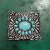 1 PCS Western Turquoise Stone Cowgirl Cowboy Belt Burza dla mężczyzn Fit Fit 4 cm szerokie pasy dżinsowe Head218n