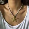 Pendant Necklaces Simple Starfish Necklace Fashion Beach Earrings Clavicle Chain Jewelry