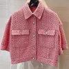 Women's Jackets Designer 2023SS Spring/Summer New Light Pink Polo Slim Fit Small Coat+Half Skirt R7RW