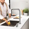 Black Kitchen Sink Faucet 304 Stainless Steel Independent Switch Hot And Cold Water Pull Out 360 Degree Kitchen Mixer Tap