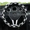 Housses de volant coussin utile facile à installer Fiber prismatique à carreaux accessoires intérieurs de voiture pour