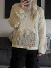 Maglioni da donna Weekeep Distressed Crochet Star Maglione Pullover Oversize Fori larghi Maglione lavorato a maglia Smock Y2k Harajuku Streetwear 90s 230804