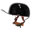 Casques de moto Vintage Retro Casque Lumière Noir Demi Moto Moto Riding Protector Scooter Biker Racing Unisexe Casco