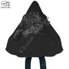 Trench da uomo Fashion God Fenrir Odin Warriors Tatuaggio retrò Vintage 3DPrint Felpa con cappuccio unisex Giacca a vento Cappotto invernale Cappuccio Mantello in pile A1 230804