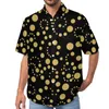 Chemises décontractées pour hommes Chemise de vacances à pois jaunes Taches noires Imprimer Hawaii Hommes Blouses esthétiques Manches courtes Design Tops Plus Size