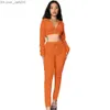 Kadınların Takipleri Tasarımcı Kadınların Takipleri Sonbahar Kış Uzun Kol Kıyafetleri Kapşonlu Ceket Mahsul Üst ve Pantolon İki Parçalı Set Sports Giyim Z230810