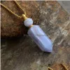 Pendentif Colliers Gemmes Naturelles Pierre Diffuseur D'huile Essentielle Par Bouteille Collier En Acier Inoxydable Bijoux Goutte 200928 Livraison Pendentifs Dhjam