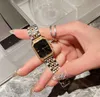 럭셔리 여성 패션 시계 1970 골동품 시계 소형 광장 시계 스위스 석영 운동 24mm 디자이너 다이아몬드 레이디 시계 스틸 스트랩 수입 손목 시계