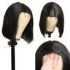 Brazylijskie 2x6 koronkowe zamykanie bob Wej jedwabisty prosto 10-16 cali 100% produktów ludzkich włosów naturalny kolor