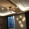 壁のランプdeyidnゴールドブラックランプシンプルな幾何学的なLED通路のためのベッドルーム階段リビングルーム屋内装飾照明