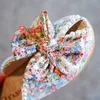 Pantoufles Enfants Pantoufles Enfants Pantoufles D'été pour Filles Doux Tissu Floral Princesse Doux Intérieur Extérieur Filles Perles Pantoufles Noeud R230805