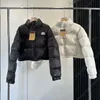 Designer beskuren jacka för kvinnor lätt puffer vinter mode smala korsett stil rockar