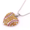 Party Favor Charm Rhinestone Baseball Necklace levererar Softball Pendant Love Heart Ströja smycken Tillbehör Drop Delivery Home G DHRVW