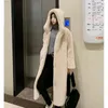 Women's Fur Women Long Coat 2023 Winter Faux Mink Thick Warm Jacket Ladies Female Hooded Loose Plush Oversized